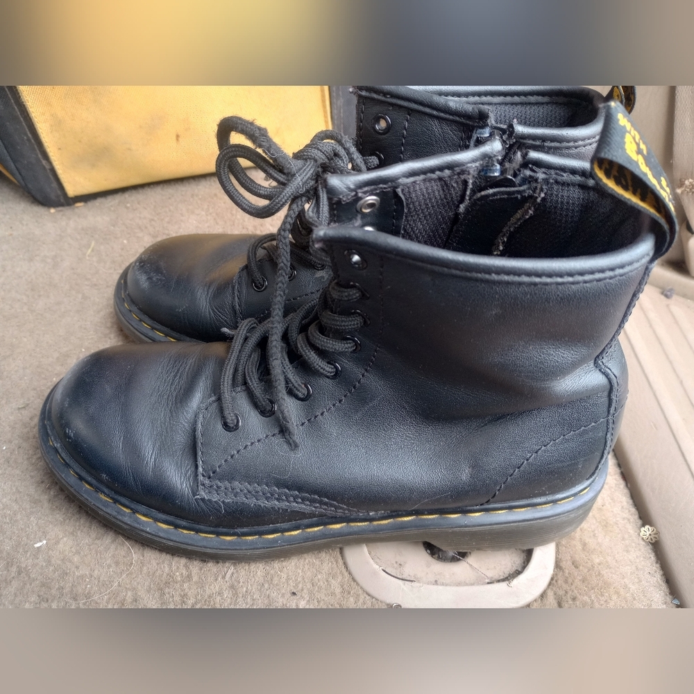 Doc Martens Black Leather Lace-Up Boots